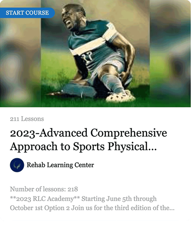 2023-Advanced Comprehensive Approach to Sports Physical Therapy Rehab