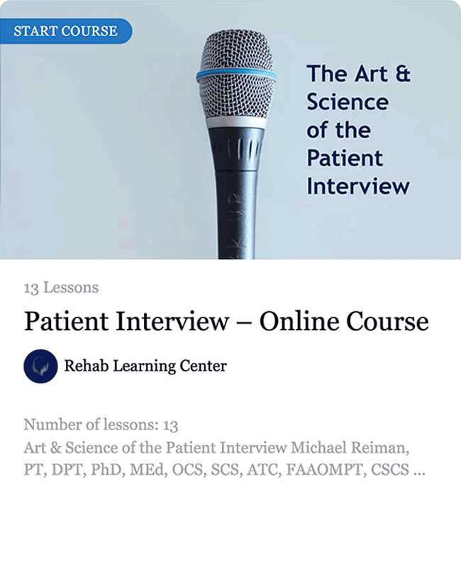 Patient Interview - Online Course